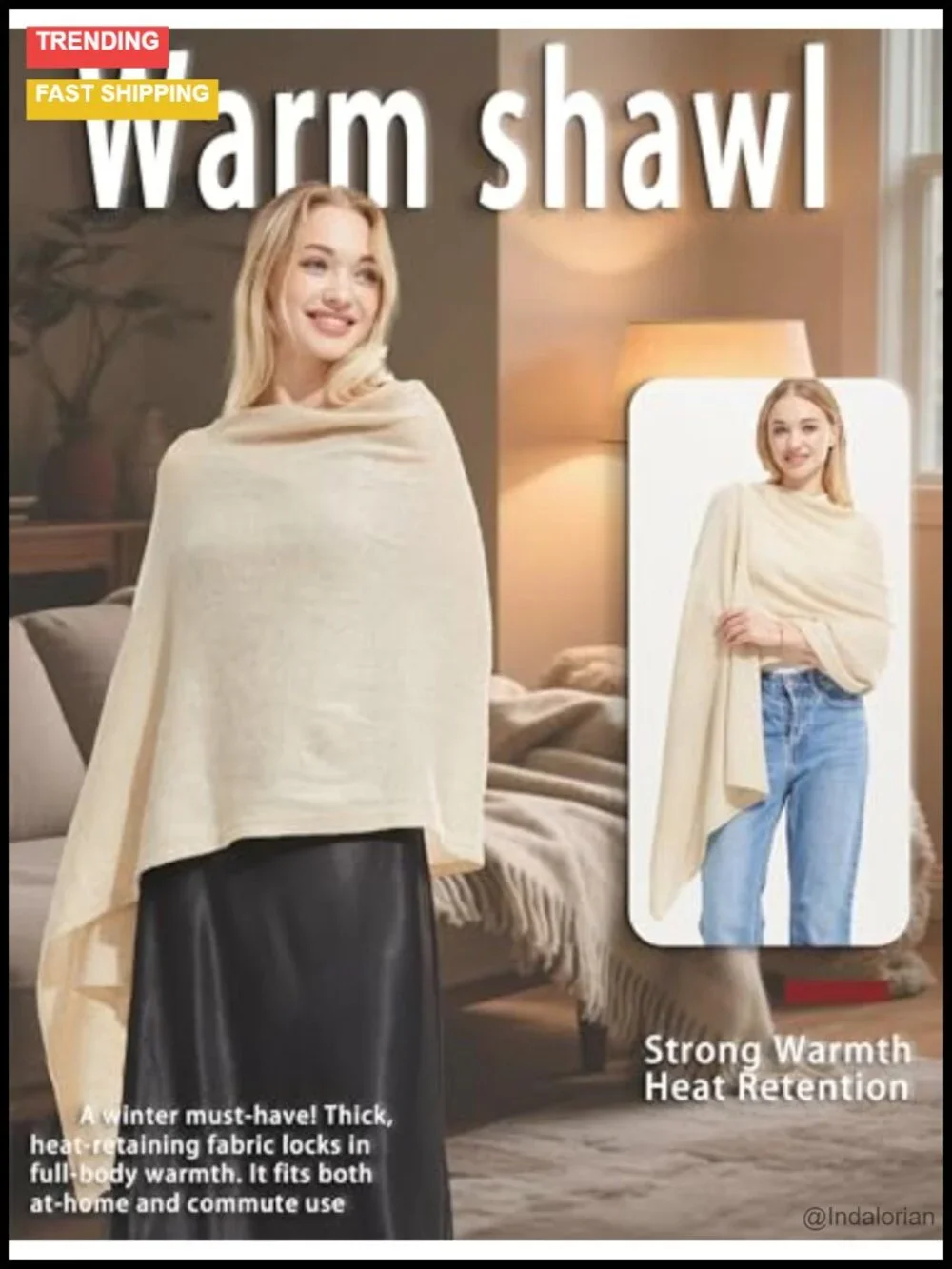 Luxury Cashmere Blend Shawl Wrap for Women, Oversized Pashmina Scarf, Travel